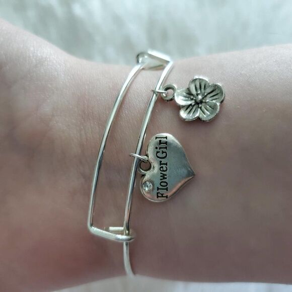 Be My Flower Girl Bracelet, Wedding Party Jewelry - Picture 8 of 10